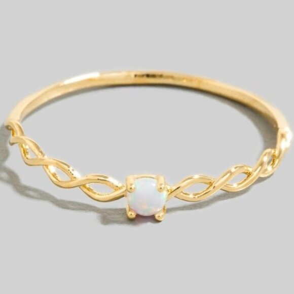 GOLD DIPPED BRAIDED OPAL RING - Picture 1 of 1